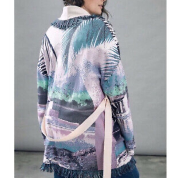 Anthropologie Aldomartins Moira Fringed Cardigan Multicolor Size Large - Picture 2 of 9